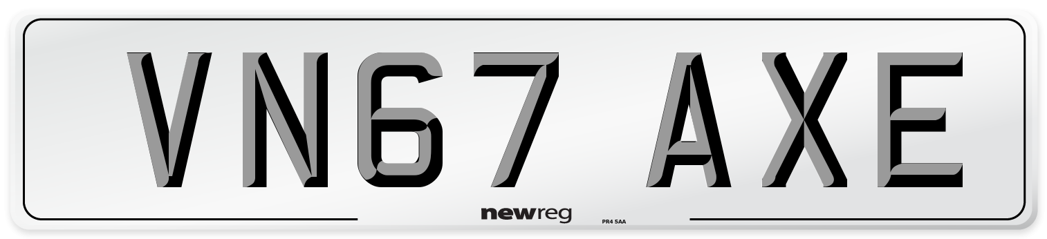 VN67 AXE Number Plate from New Reg